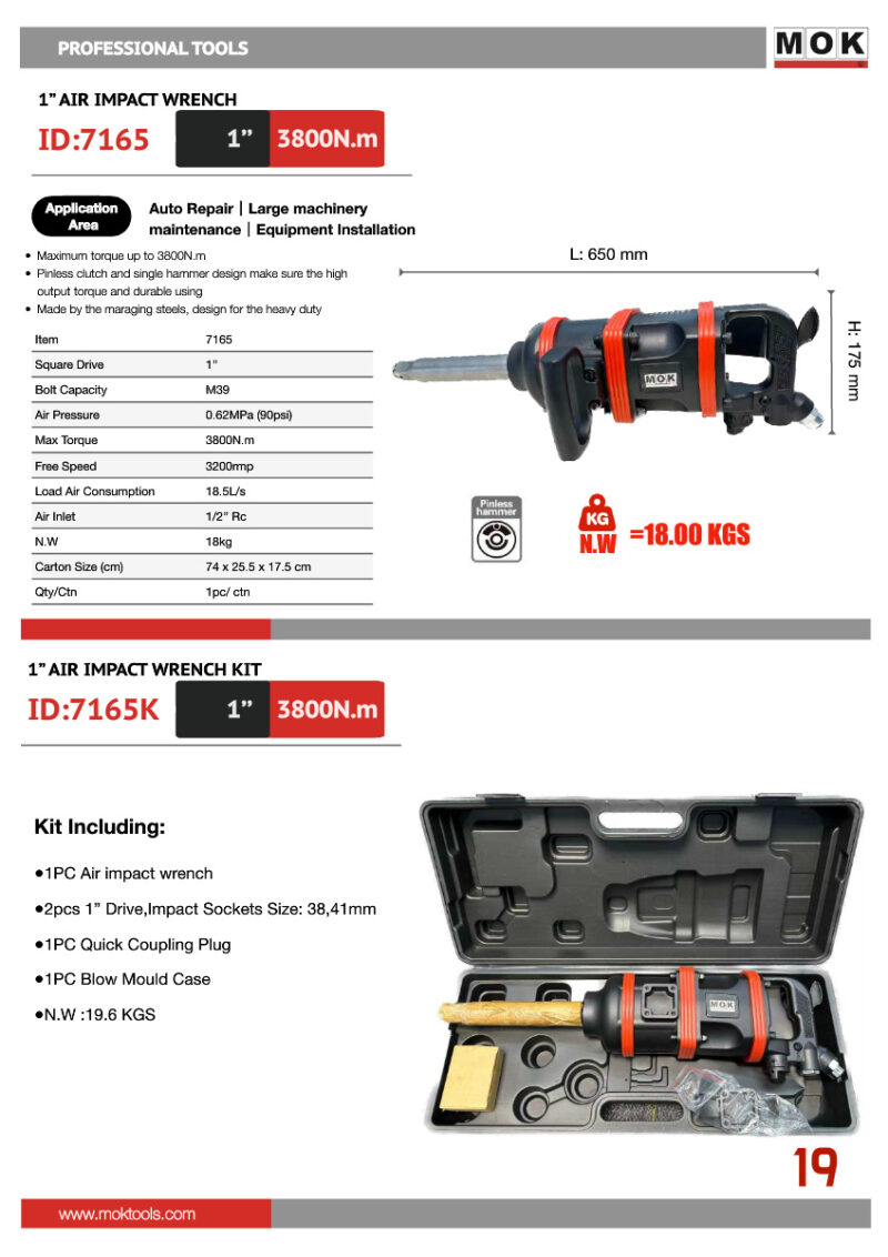 Súng Siết Ốc Khí Nén 1 Inch MOK - 7165